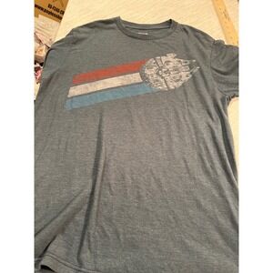 Star Wars Millennium Falcon Graphic T Shirt Mens Medium Blue